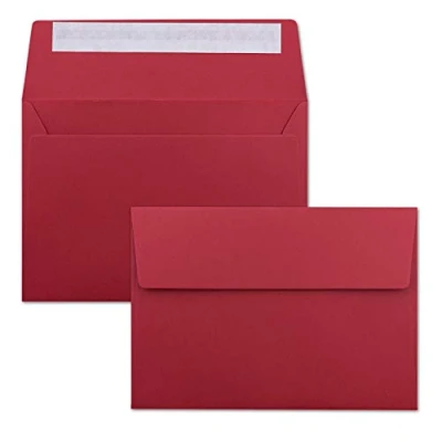 Abbildung von 50x Briefumschläge Rosen Rot DIN C6 Format 11,4 x 16,2 cm Haftklebung Kuverts ohne Fenster Weihnachten, Grußkarten &amp; Einladungen Für A6 A4 Papier