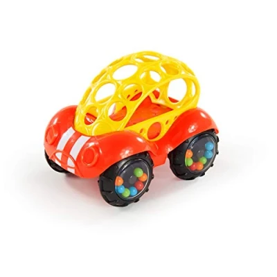 Abbildung von Bright Starts, Oball, Spielzeugauto mit Rassel, Gelb rot