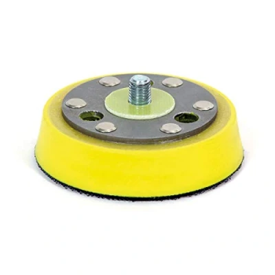 Abbildung von Dino KRAFTPAKET 640345 75mm Stützteller 5/16 24 mit Klett Polierteller für Exzenter Poliermaschine 650W 9mm Hub, Gelb