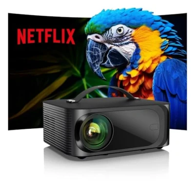 Abbildung von Beamer 4K【Netflix Unterstützt &amp; Dolby Audio】 30000LM Remote Focus/4P Trapezkorrektur WiFi6 Bluetooth Smart Full HD 1080P, ONOAYO 4K Video Heimkino/Outdoor Handy Projektor
