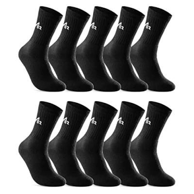 Abbildung von sockenkauf24 10 Paar i1R Sportsocken Tennissocken Arbeitssocken Herren Damen Baumwolle 10300 (43 46 Schwarz)