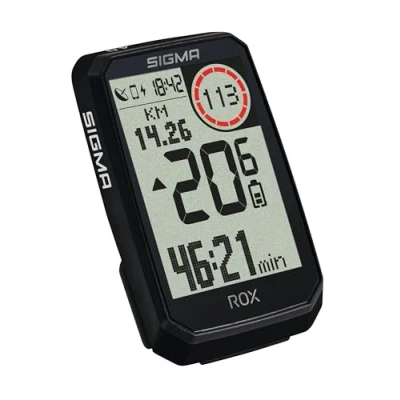 Abbildung von SIGMA ROX 4.0 Endurance Black Sensor Set Fahrradcomputer kabellos GPS &amp; Navigation inkl. Geschwindigkeits , Herz und Trittfrequenzsensoren OVERCLAMP Butler 41 h Akkulaufzeit E Bike kompatibel