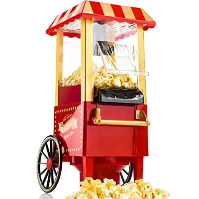 Abbildung von Gadgy Popcornmaschine Heißluft Retro Popcorn Maker Maschine für Fettfreies Ölfreies Pop Corn Gesunder Maïs Snack Popkorn Rot