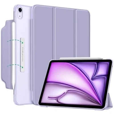 Abbildung von Fintie Hülle für iPad Air 11 Zoll M2 (2024), 5. Generation (2022)/ 4. Gen 10,9 Case [Magnetverschluss] Leichte Standhülle mit Durchscheinend Mattierter Rückseite, Violett