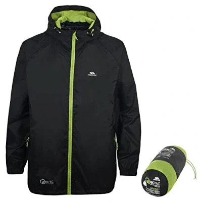 Abbildung von Trespass Unisex Erwachsene Qikpac Jacket Kompakt Zusammenrollbare Wasserdichte Regenjacke, Schwarz (Black), XL