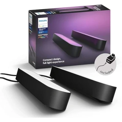 Abbildung von Philips Hue White and Color Ambiance Play Lightbar 2 er Pack, schwarz, bis zu 16 Millionen Farben, steuerbar via App, kompatibel mit Amazon Alexa