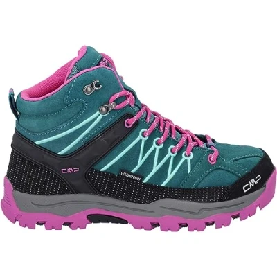 Abbildung von CMP KIDS Rigel MID Trekking Shoes WP Unisex Hikingschuh für Kinder, Größe: 29, Lake/pink fluo Leder und textil