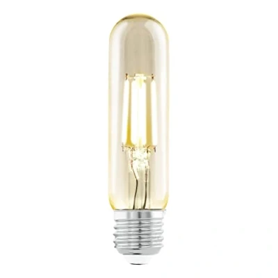 Abbildung von EGLO E27 LED Lampe, Amber Vintage Glühbirne in Stabform, Leuchtmittel Röhre für Retro Beleuchtung, 4 Watt (entspricht 26 Watt), 270 Lumen, warmweiß, 2200k, Edison Birne T32, 3,2 cm, 110056