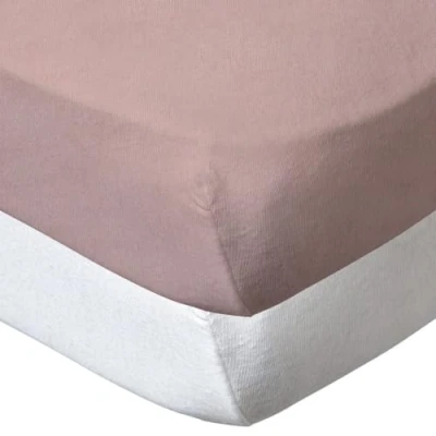 Abbildung von BabyCalin Spannbettlaken, Weiß/Rosa, 70x140 cm (2er Pack)