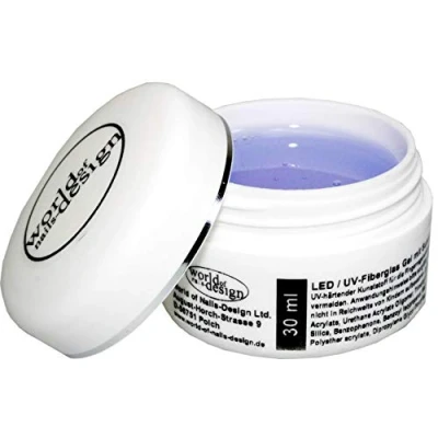 Abbildung von World of Nails Design LED/UV Fiberglas Gel klar dickviskose mit Sunblocker als 1 Phasengel, Aufbaugel, Qualität vom Fachhändler (30ml)