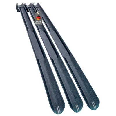 Abbildung von Lantelme 3 Stück Schuhanzieher 65cm in dunkelblau mit Farbauswahl Kunststoff Schuhlöffel Xl Lang und stabil Schuhanziehhilfe (Blau)