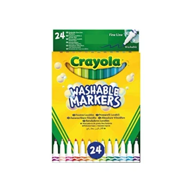 Abbildung von Crayola Filzstifte Kinder Auswaschbar, Malstifte Set In 24 Verschiedenen Farbtönen, Ungiftige Mit Konischer Spitze, Bastel Set, Fasermaler Kinder, Ab 3 Jahre