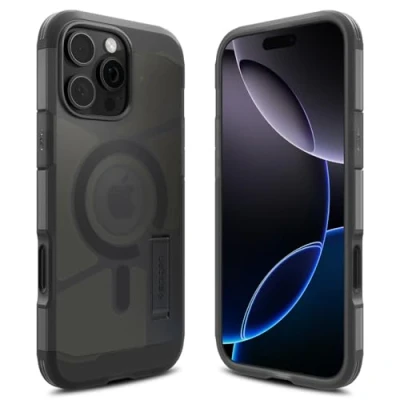 Abbildung von Spigen Tough Armor T (AI) MagFit Hülle für iPhone 16 Pro Max, Kompatibel mit MagSafe Zubehör Frost Black