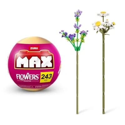 Abbildung von MAX Premium Flowers Bausteine(Gänseblümchen und Lavendel) (bis zu 243 Teile, 2 Blumen pro Kapsel, 10 zum Sammeln) von ZURU