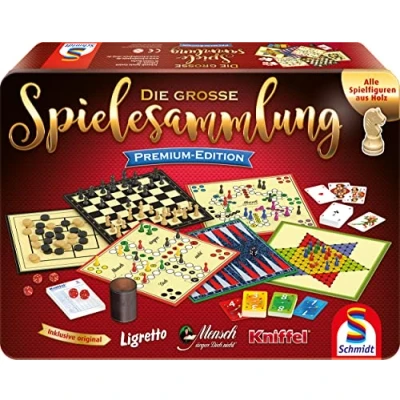 Abbildung von Schmidt Spiele 49197 Die große Spielesammlung Premium Edition, in Einer Metallbox, Bunt[Exklusiv bei Amazon]