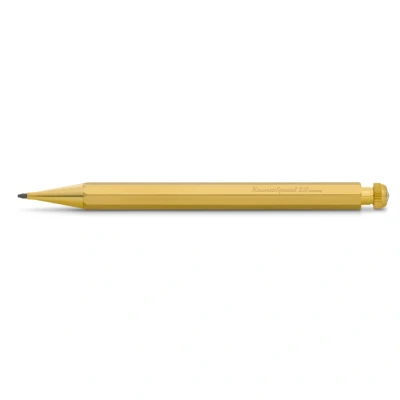 Abbildung von Kaweco SPECIAL Druckbleistift 2.0 I Minenbleistift aus hochwertigem Messing in oktogonalem Acht Kant Format Exklusiver Druckminenbleistift 14 cm Druck Bleistift nachf?llbar ohne Radiergummi
