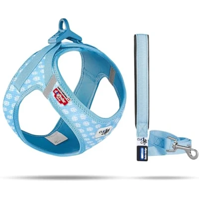 Abbildung von Vest Harness curli Clasp Air Mesh SkyBlue Circles S &amp; Leash M