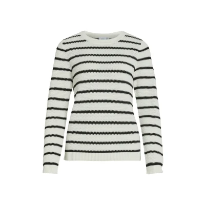 Abbildung von VILA NOOS Strickpullover, Damen, Größe: XS, White alyssum black