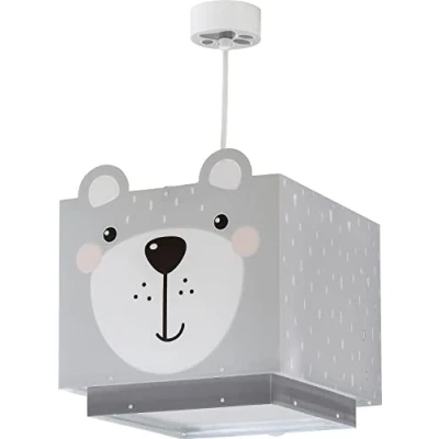 Abbildung von Dalber Lampe kinderzimmer, kinderlampe Pendelleuchte Hängelampe, Deckenleuchte Kinder, Deckenlampe kinderzimmer Little Teddy Bär Tiere Grau, 64572, E27