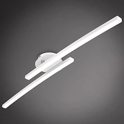Abbildung von B.K.Licht LED Deckenlampe mit warmweißer Lichtfarbe, 12 Watt, 1300 Lumen, Deckenleuchte, Lampe, Wohnzimmerlampe, Schlafzimmerlampe, Küchenlampe, Deckenstrahler, 57,5x12x8,3 cm, Matt Weiß