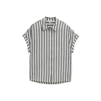 Abbildung von TOM Tailor Hemdbluse, Damen, Größe: 38, Offwhite navy vertical stripe