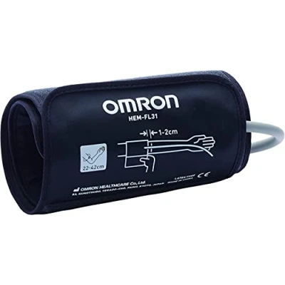 Abbildung von OMRON Intelli Wrap Manschette HEM FL31 E (22 42 cm) für Oberarm Blutdruckmessgeräte; u.a X7 Smart, X4 Smart &amp; X3 Comfort; Original Zubehör