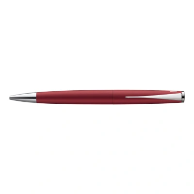 Abbildung von Lamy studio royalred Kugelschreiber universeller Kuli in elegantem Gehäuse aus Edelstahl mit propellerförmigem Clip inkl. Großraummine M 16 Stichbreite schwarz