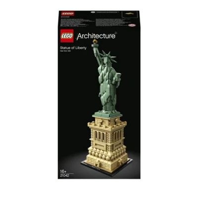 Abbildung von LEGO Architecture Freiheitsstatue, großes Set, Modellbausatz, New York Souvenir, eignet sich als Home und Büro Deko, Geschenkidee für Kinder Erwachsene 21042