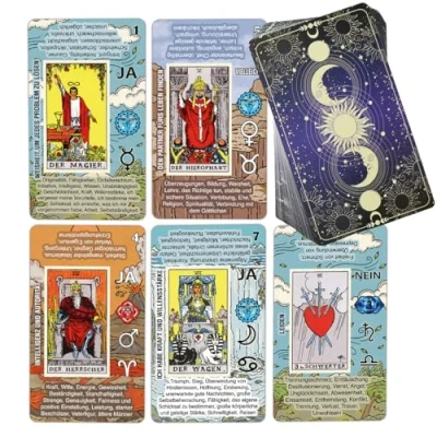 Abbildung von TAROTIKA Tarotkarten Legen Lernen, Tarot Karten für Anfänger, Kein Handbuch Erforderlich, Einfaches und Schnelles Tarotdeck mit Deutschen Bedeutungen auf Ihnen