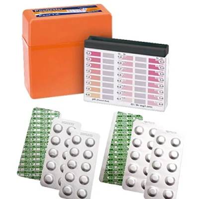 Abbildung von harren24 Testkit Set inkl. 60 Testtabletten (Rapid), Wassertester und Aufbewahrungsbox, 30x DPD1 Chlor/Brom + Phenol Red pH Wert, Pool Wasseranalyse (60 Tabletten Tester)