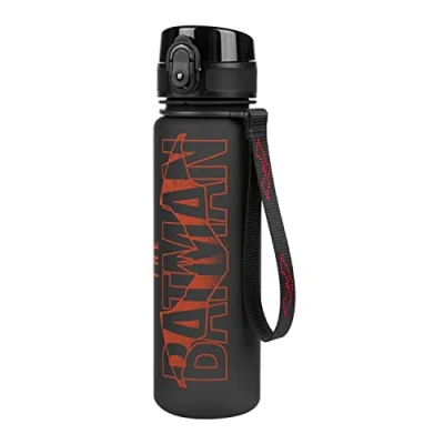 Abbildung von Kinder Trinkflasche Auslaufsicher Wasserflasche 500ml, Schule und Sport Flasche für Jungen Tritan (Batman Red)