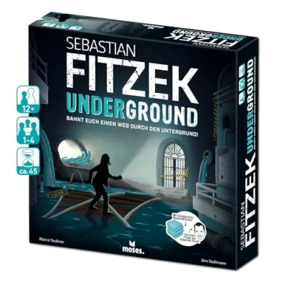 Abbildung von moses 90179 Fitzek Underground, 3D Thriller Spiel für Escape Game Fans kooperatives Gesellschaftsspiel von Marco Teubner mit versch. Schwierigkeitsgraden ab 12 Jahren, schwarz