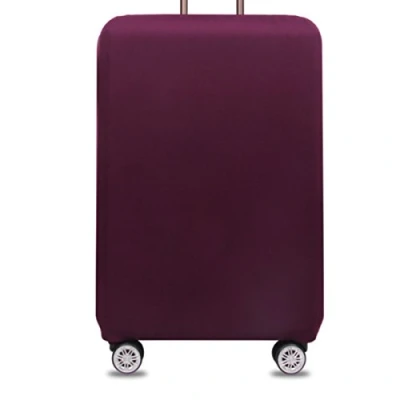 Abbildung von YianBestja Elastisch und Einfarbig Kofferhülle Koffer Abdeckung Schutzhülle Kofferschutzhülle Kofferbezug Luggage Gepäck Cover mit Band Klettverschluss (Fuchsie, M (22 24 Zoll))