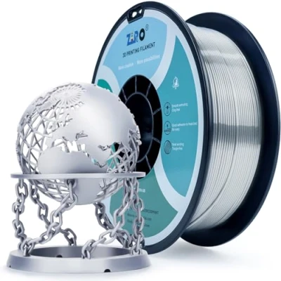 Abbildung von ZIRO Silk Filament 1.75mm PLA, 3D Drucker Seide PLA Serie 1kg, Durchmessertoleranz bei +/ 0.03mm, Silber