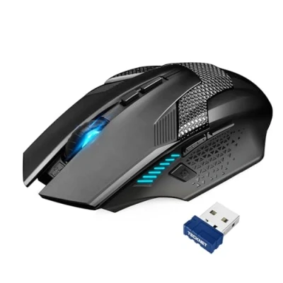 Abbildung von TECKNET Kabellose Gaming Maus, 2,4 GHz Wireless Gamer Maus 8 Tasten, 4800 DPI, 20 Millionen Klicks, Mouse, Ergonomische Optische für PC/Mac/Laptop