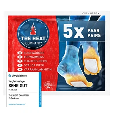 Abbildung von THE HEAT COMPANY Fußwärmer 5 Paar EXTRA WARM klebend Zehenwärmer 8 Stunden warme Füße sofort einsatzbereit luftaktiviert rein natürlich für alle Größen