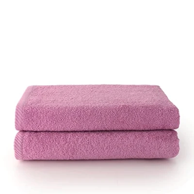 Abbildung von Top Towel Plus Große Badetücher 2 Duschtücher 100x150 cm 100 % Baumwolle Malve