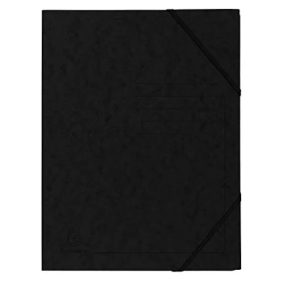 Abbildung von Exacompta 555411E 5er Pack Premium Eckspanner Mappe. Made in Germany. Aus extra starkem Colorspan Karton DIN A4 mit 2 Gummizügen Sammelmappe Dokumentenmappe ideal für Büro und Schule schwarz