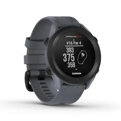 Abbildung von Garmin Approach S12 GPS Golfuhr mit Schlagweitenmessung &amp; Distanzangaben zum Grün/ Hindernissen auf 42.000 Golfplätzen. 1,3“ Display einfacher Bedienung bis zu 30 h Akkulaufzeit im Golf Modus.