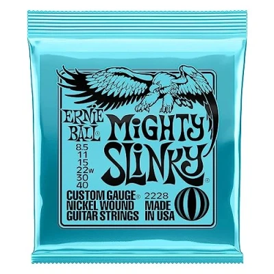 Abbildung von Ernie Ball Mighty Slinky Nickelwound E Gitarrensaiten, Stärke 8.5 40