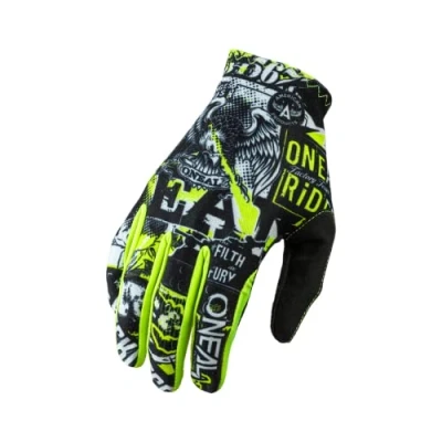 Abbildung von O&#039;NEAL Fahrrad &amp; Motocross Handschuhe MX MTB DH FR Downhill Freeride Langlebige, Flexible Materialien, belüftete Handoberseite Matrix Glove Attack Unisex Schwarz Neon Gelb Größe XXL