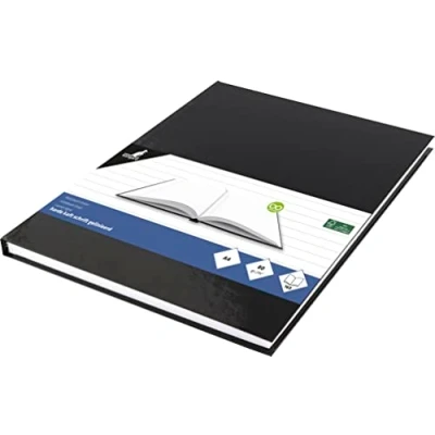Abbildung von Notizbuch A5 Kangaro hard cover liniert schwarz, 80 grams, Seiten mit Seitenlinie K 5519 21.7x15.5x1