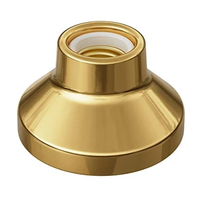 Abbildung von ledscom.de Deckenleuchte/Lampenfassung ELEKTRA, Porzellan, gold glänzend, 1x E27 max. 300W, Bar design, Atmosphärelampe, Leuchtenfuß E27, 1 flammig, Trend, Kueche, Esstisch, Schlafzimmer