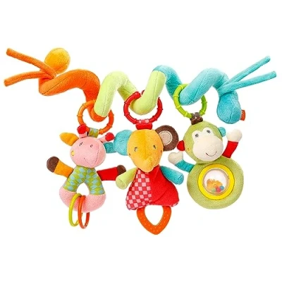 Abbildung von Fehn Activity Spirale Safari, 0+ Monate, Motorikspielzeug mit Äffchen, Giraffe &amp; Elefant, Babyspielzeug für Bett, Laufstall, Babyschale Autositz