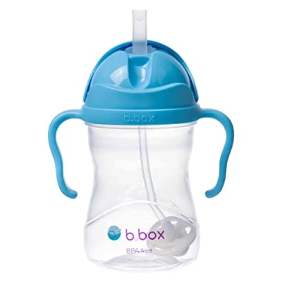Abbildung von b.box Trinklernbecher für Jeden Winkel Flip Top, Schwerer Strohhalm, Griff, Auslaufsicher BPA Frei &amp; Spülmaschine Ab 6 M 240 ml, Blueberry