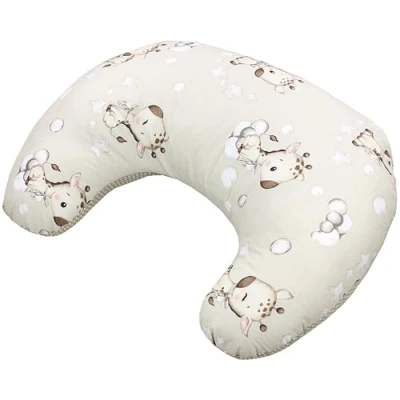 Abbildung von TupTam Baby Stillkissen Klein mit Baumwoll Bezug, Farbe: Giraffe Beige Punkte