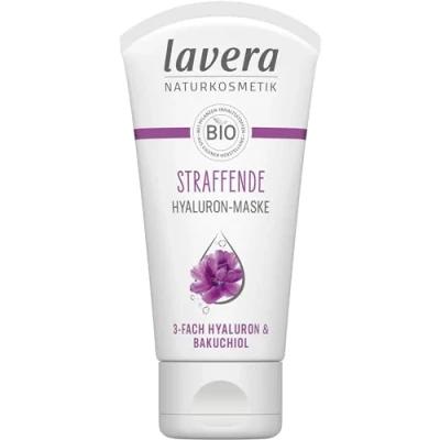 Abbildung von lavera Straffende Hyaluron Maske vegan Naturkosmetik 3 fach &amp; und dem Power Wirkstoff Bakuchiol Sofort frischer Teint Feuchtigkeit Pflege 50ml (1 Stück)