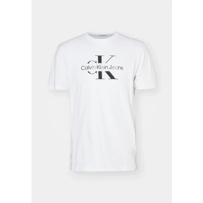 Abbildung von Calvin Klein Jeans Disrupted Outline Monologo TEE Unisex Tshirt print, Größe: Medium, Bright white