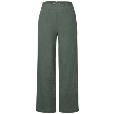 Abbildung von STREET ONE Damen A378684 Wide Leg Musselin Hose, Muse Green, 44W x 30L