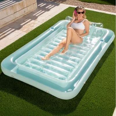 Abbildung von Sloosh XL 216 x 144 cm, Aufblasbarer Bräunungspool Lounge Schwimmer, 145 extra große Sonnenbräune, Schwimmbecken für Erwachsene, Pool zum Sonnenbaden, Sonnenbaden